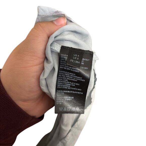 Anthropologie Blue Floral Kira Off The Shoulder Peasant Midi Tiered Dress Size 4 - Picture 7 of 8